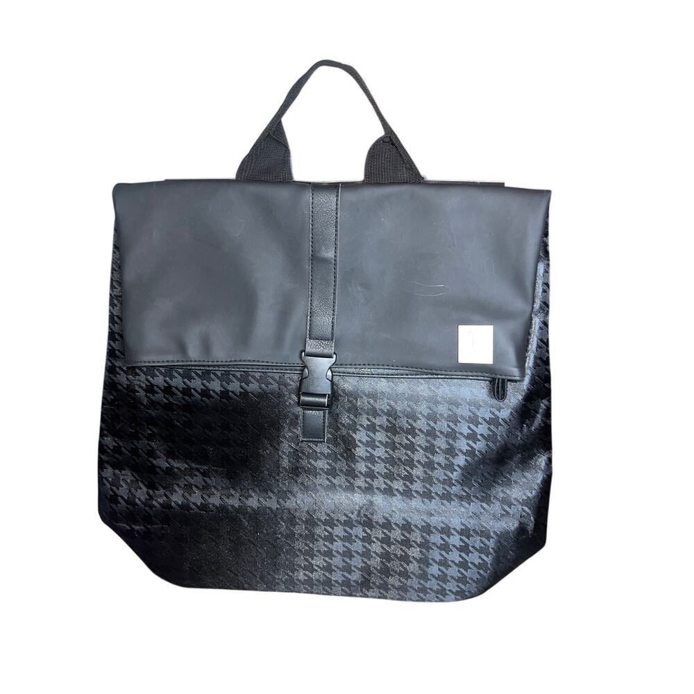 Tanger Backpack carry-on travel Houndstooth Patterned Deep Pocket  Black Unisex